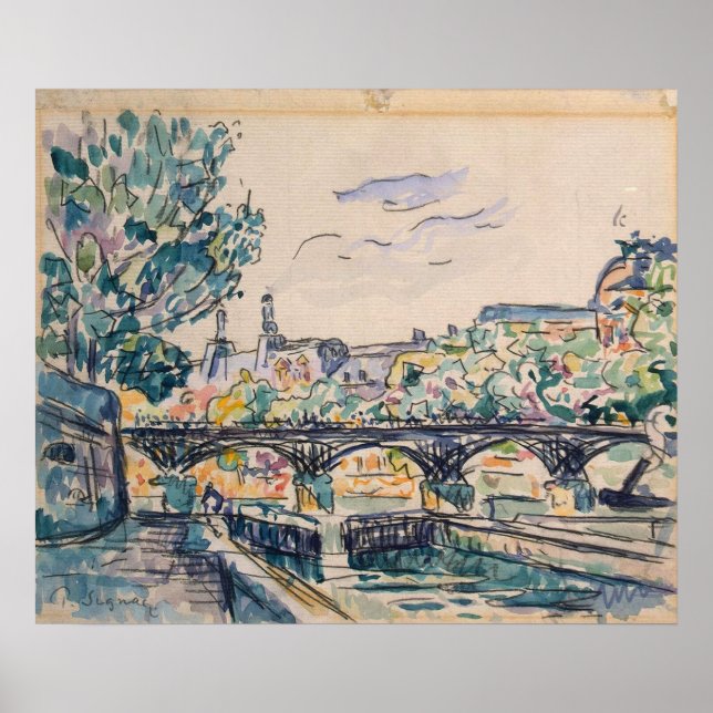 Seine-banken nära Pont des Arts Poster (Framsidan)
