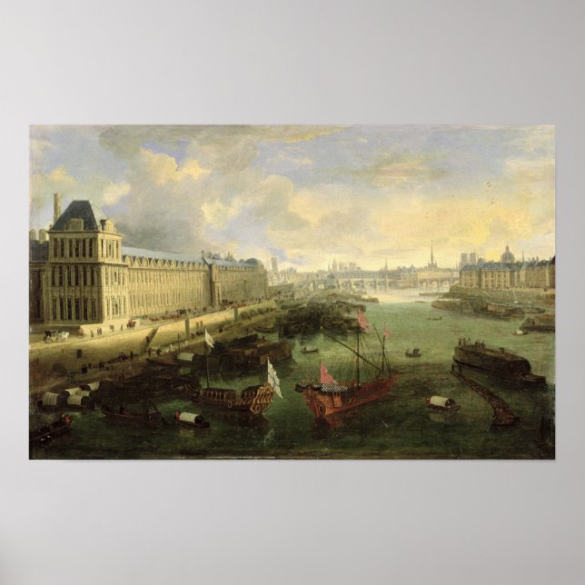 Seine betraktad med Pont Neuf Poster (Framsidan)