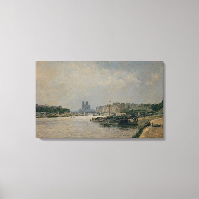 Seine från Quai de la Rapee Canvastryck (Framsida)