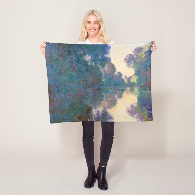 Seine-gren nära Giverny, Monet Fleecefilt (På plats)