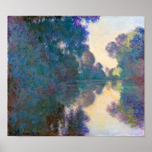 Seine-grenen nära Giverny, Monet Poster
