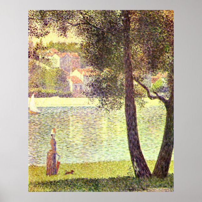 Seine in Courbevoie, av Georges-Pierre Seurat Poster (Framsidan)