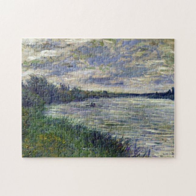 Seine nära Vetheuil, Stormy Weather Monet Fine Art Pussel (Horisontell)