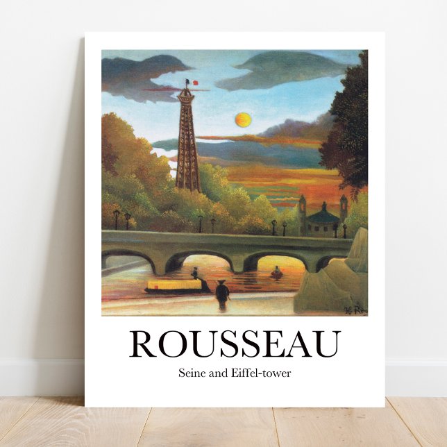 Seine och Eiffel-torn av Henri Rousseau Poster (Parisian Dream: Rousseau's Seine & Eiffel Tower. Museum-quality poster)