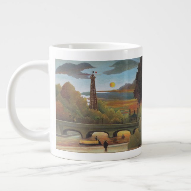 Seine och Eiffel Torn vid Sunset av Henri Rousseau Jumbo Mugg (Vänster)