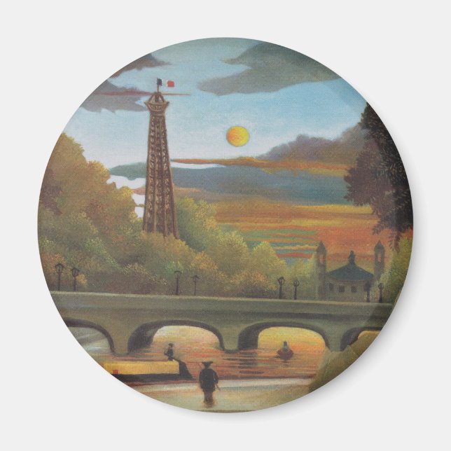 Seine och Eiffel Torn vid Sunset av Henri Rousseau Magnet (Framsidan)
