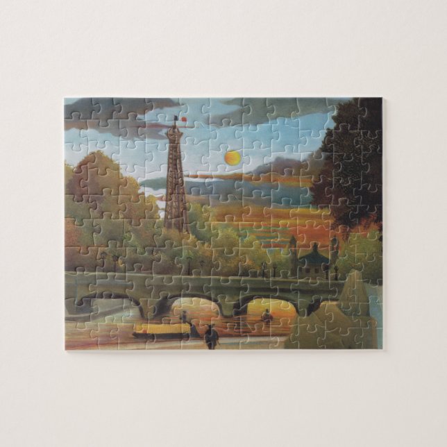 Seine och Eiffel Torn vid Sunset av Henri Rousseau Pussel (Horisontell)