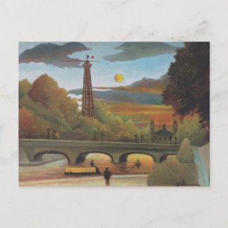 Seine och Eiffel Torn vid Sunset av Henri Rousseau Vykort