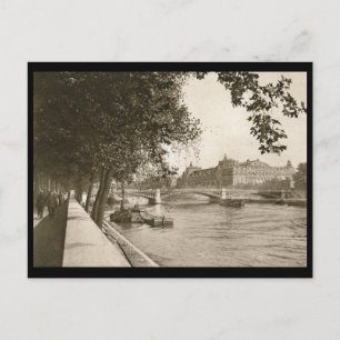 Seine, Paris, Frankrike Vintage Vykort