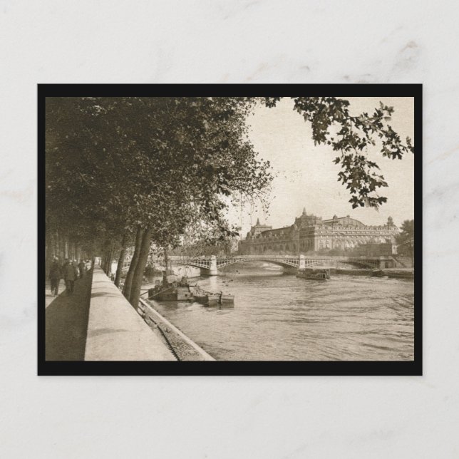 Seine, Paris, Frankrike Vintage Vykort (Framsida)