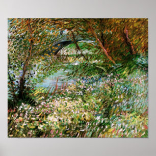Seine, Pont de Clichy i Vår, Van Gogh Fine Art Poster