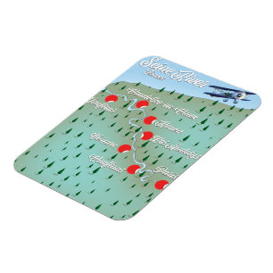 Seine River Frankrike vintage karta Magnet