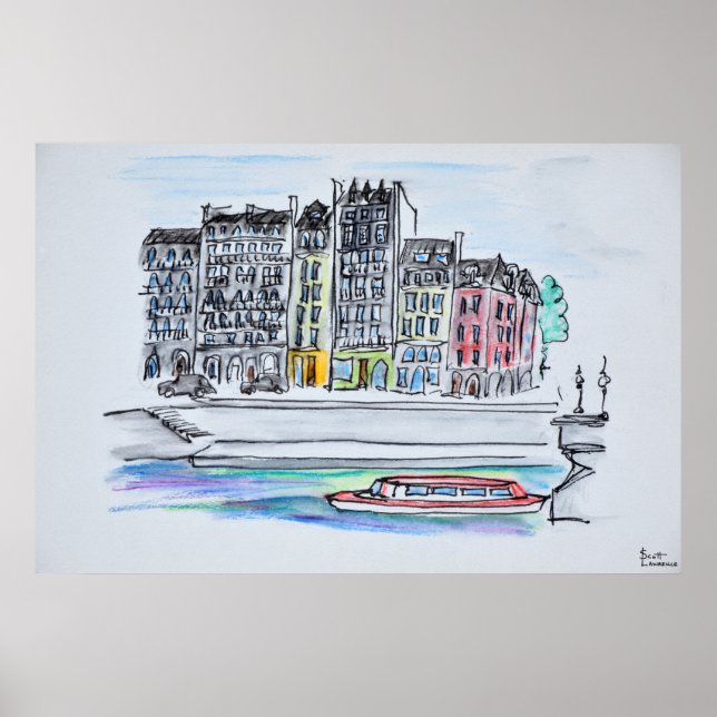 Seine River | Ile Saint-Louis, Paris Poster (Framsidan)