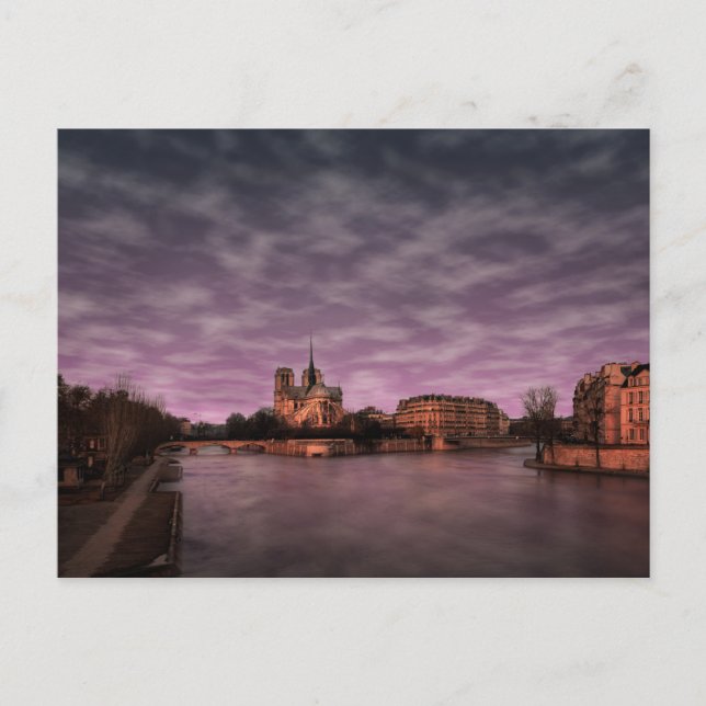 Seine River Notre Dame Paris Frankrike Vykort (Framsida)