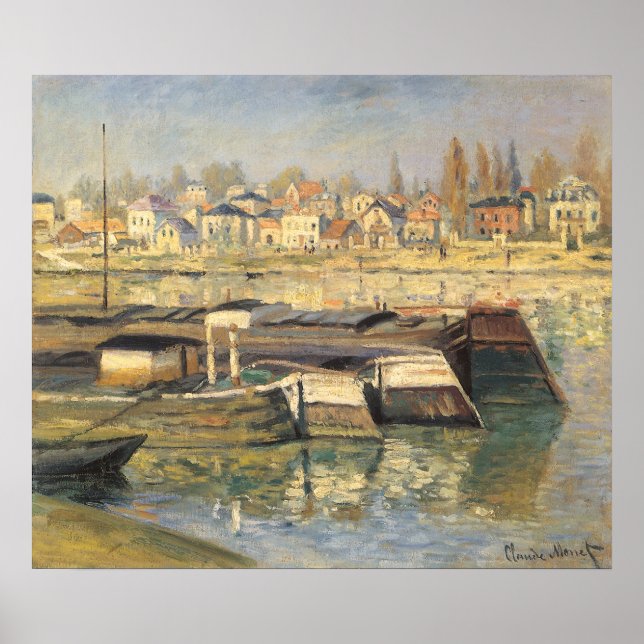 Seine vid Asnieres av Claude Monet Poster (Framsidan)