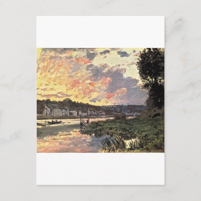 Seine vid Bougival i kväll (1870) Vykort (Framsida)