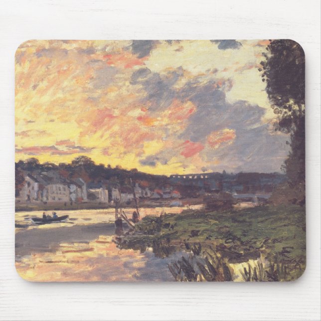 Seine vid Bougival i kväll Musmatta (Framsidan)