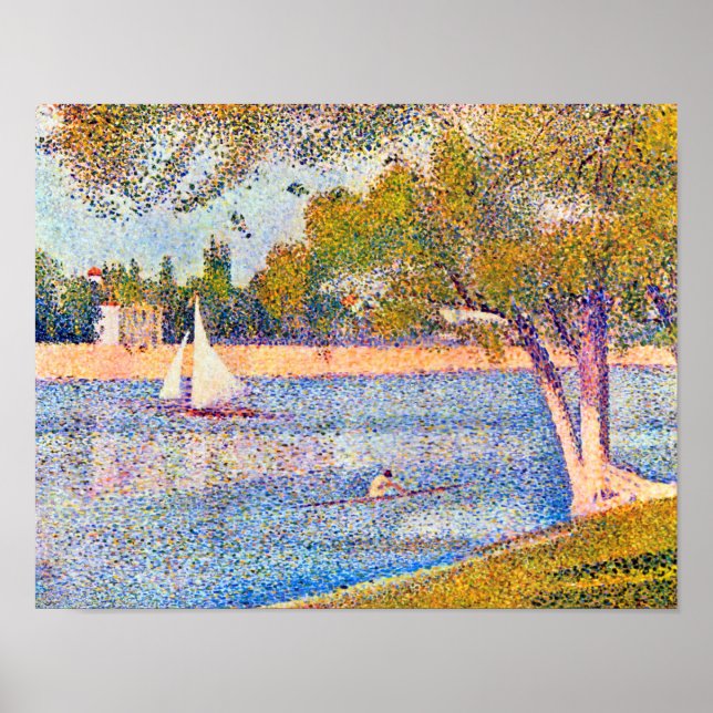 Seine vid La Grande Jatte, Seurat Poster (Framsidan)