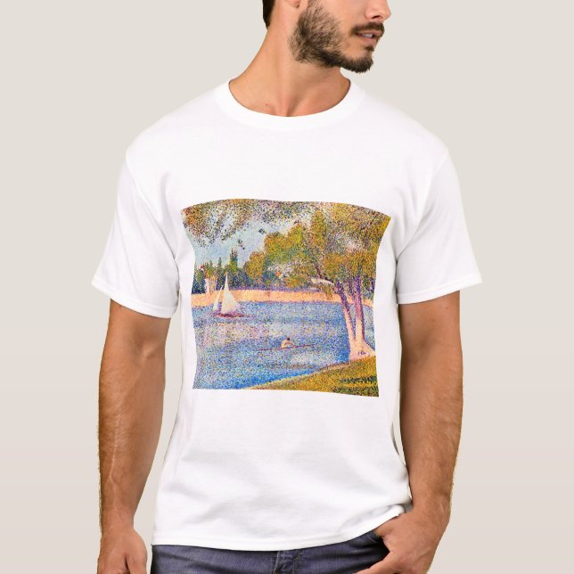 Seine vid La Grande Jatte, Seurat T Shirt (Framsida)