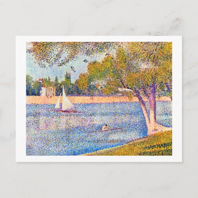 Seine vid La Grande Jatte, Seurat Vykort (Framsida)