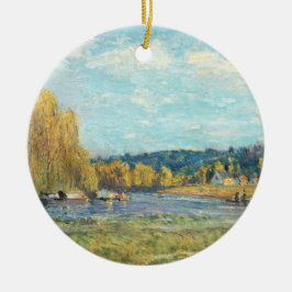 Seine vid Saint-Cloud Alfred Sisley Julgransprydnad Keramik