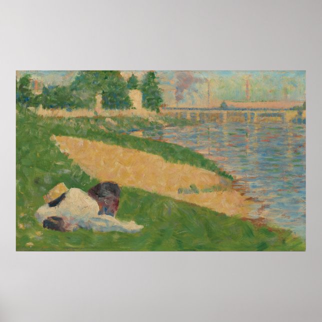 Seine with Clothing on Bank Poster (Framsidan)