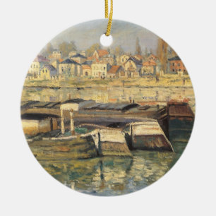 Seinen vid Asnieres av Claude Monet Julgransprydnad Keramik