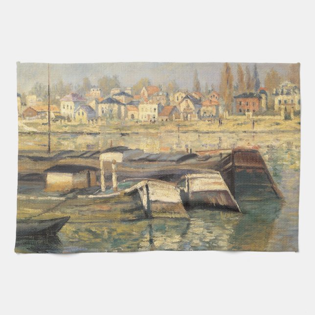 Seinen vid Asnieres av Claude Monet Kökshandduk (Horisontell)