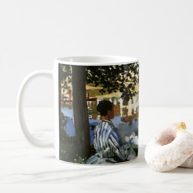 Seines strand, Bennecourt av Claude Monet Kaffemugg (Med munk)