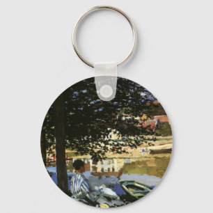 Seines strand, Bennecourt av Claude Monet Nyckelring