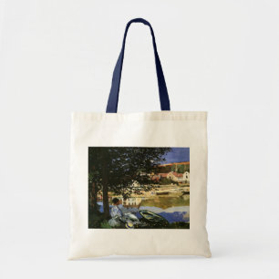 Seines strand, Bennecourt av Claude Monet Tygkasse