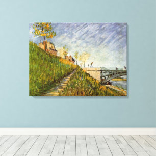 Seines stränder, Pont de Clichy av Vincent van Gog Canvastryck