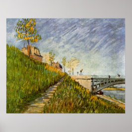 Seines stränder, Pont de Clichy av Vincent van Gog Poster