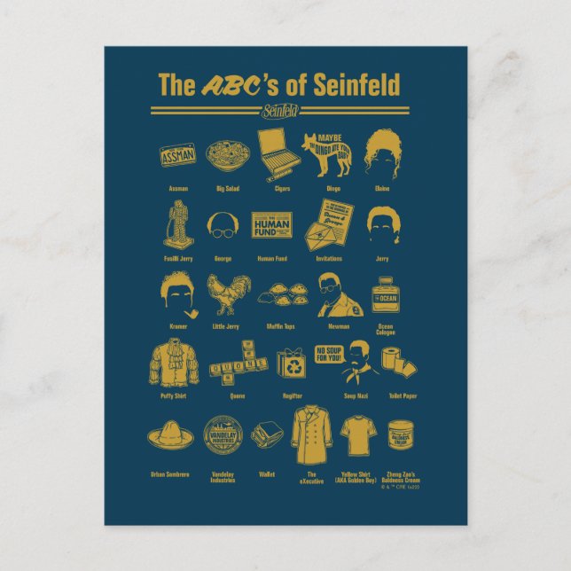 Seinfeld | ABC:s Seinfeld Infografik Vykort (Framsida)