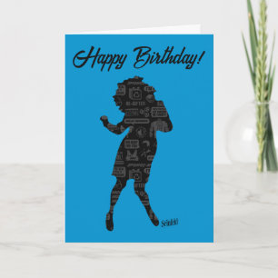 Seinfeld Elaine Dance Silhouette Birthday Kort