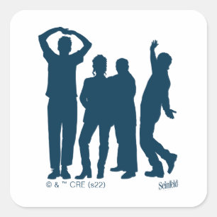 Seinfeld Group Silhouette Graphic Fyrkantigt Klistermärke