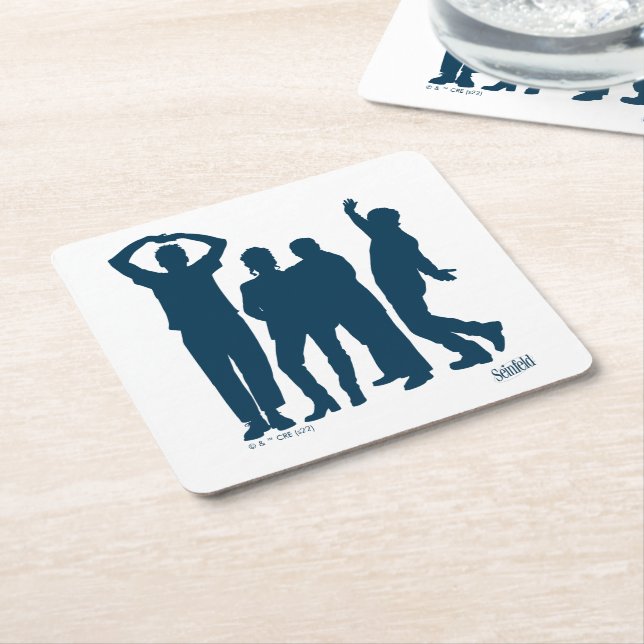 Seinfeld | Group Silhouette Graphic Underlägg Papper Kvadrat (Vinklad)