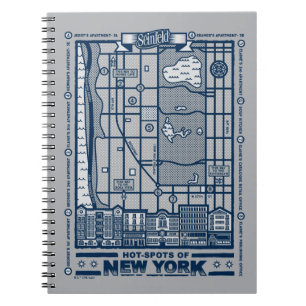 Seinfeld Hett Spots of New York Karta Anteckningsbok