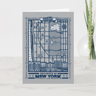 Seinfeld Hett Spots of New York Karta Kort