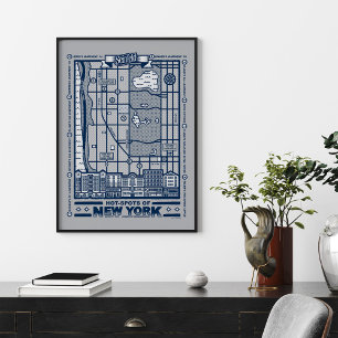 Seinfeld   Hett Spots of New York Karta Poster
