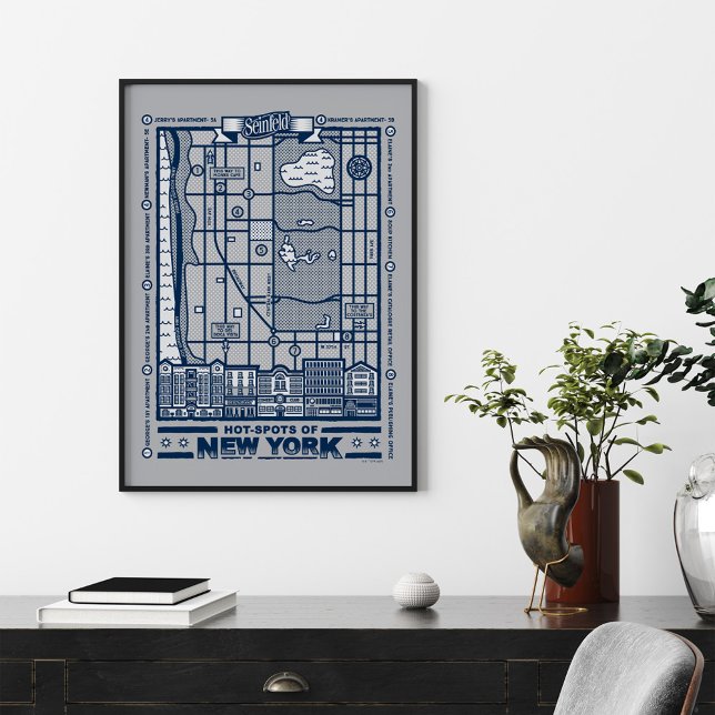 Seinfeld | Hett Spots of New York Karta Poster (Skapare uppladdad)