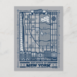 Seinfeld New Yorks hetaste platser karta Vykort
