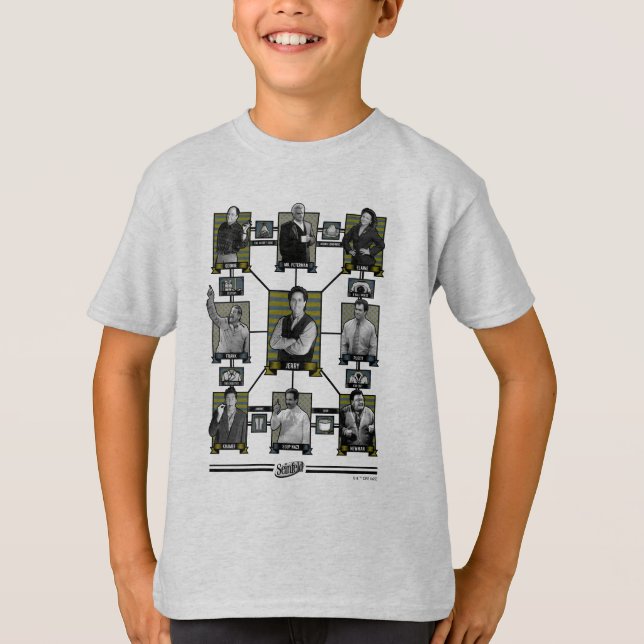 Seinfeld | Teckenrelationsdiagram T Shirt (Framsida)