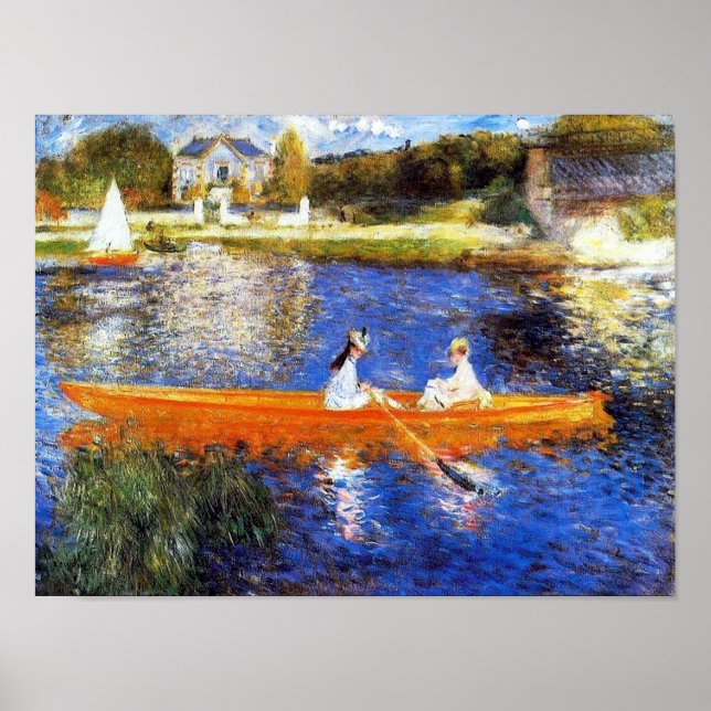 Seinfloden vid Asnieres Renoir Fine Art Poster (Framsidan)