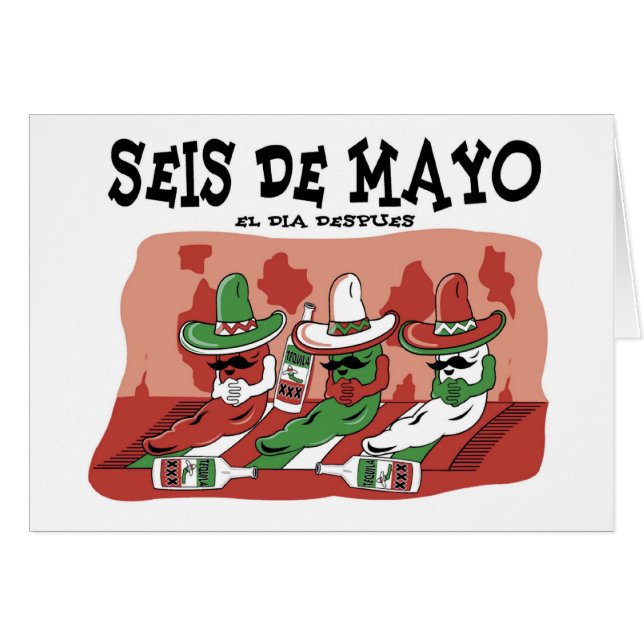 Seis de Mayo Hälsningskort (Framsidan Horizontal)