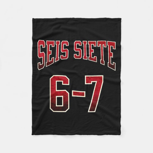 Seis Siete 67 Spanska Srts Tröja Rolig Six Seven  Fleecefilt (Framsidan)