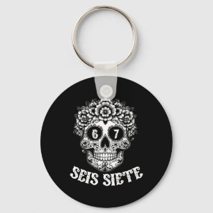 Seis Siete mexikanska Los Muertos Calaveras Dödska Nyckelring