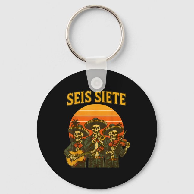 Seis Siete Roligt 67 Meme Mexikansk Los Muertos Ca Nyckelring (Framsida)