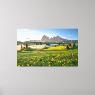 Seiser Alm, Dolomite-Alpernor, Italien Canvastryck