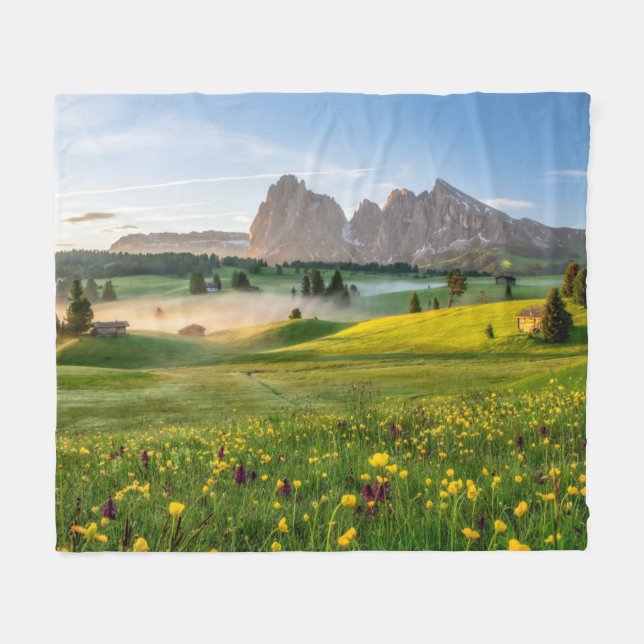 Seiser Alm, Dolomitealperna, italien Fleecefilt (Framsidan (Horisontell))